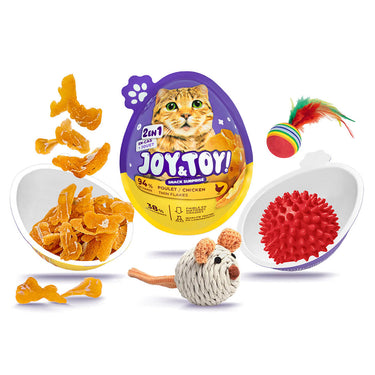 Joy and Toy – Snack Surprise 2-en-1 Poulet pour Chat