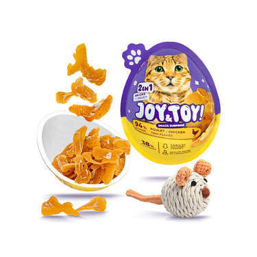 Joy and Toy – Snack Surprise 2-en-1 Poulet pour Chat